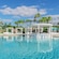 The Coral Pool with a gazebo and palm trees at the Atlantis Resort on Paradise Island in The Bahamas